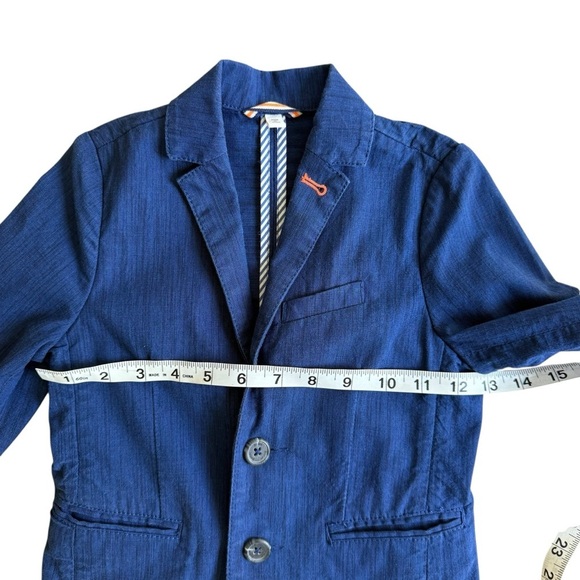 Boden (Mini Boden) Little Boy's Size 3-4 100% Cotton Blue Blazer Jacket - Picture 5 of 11